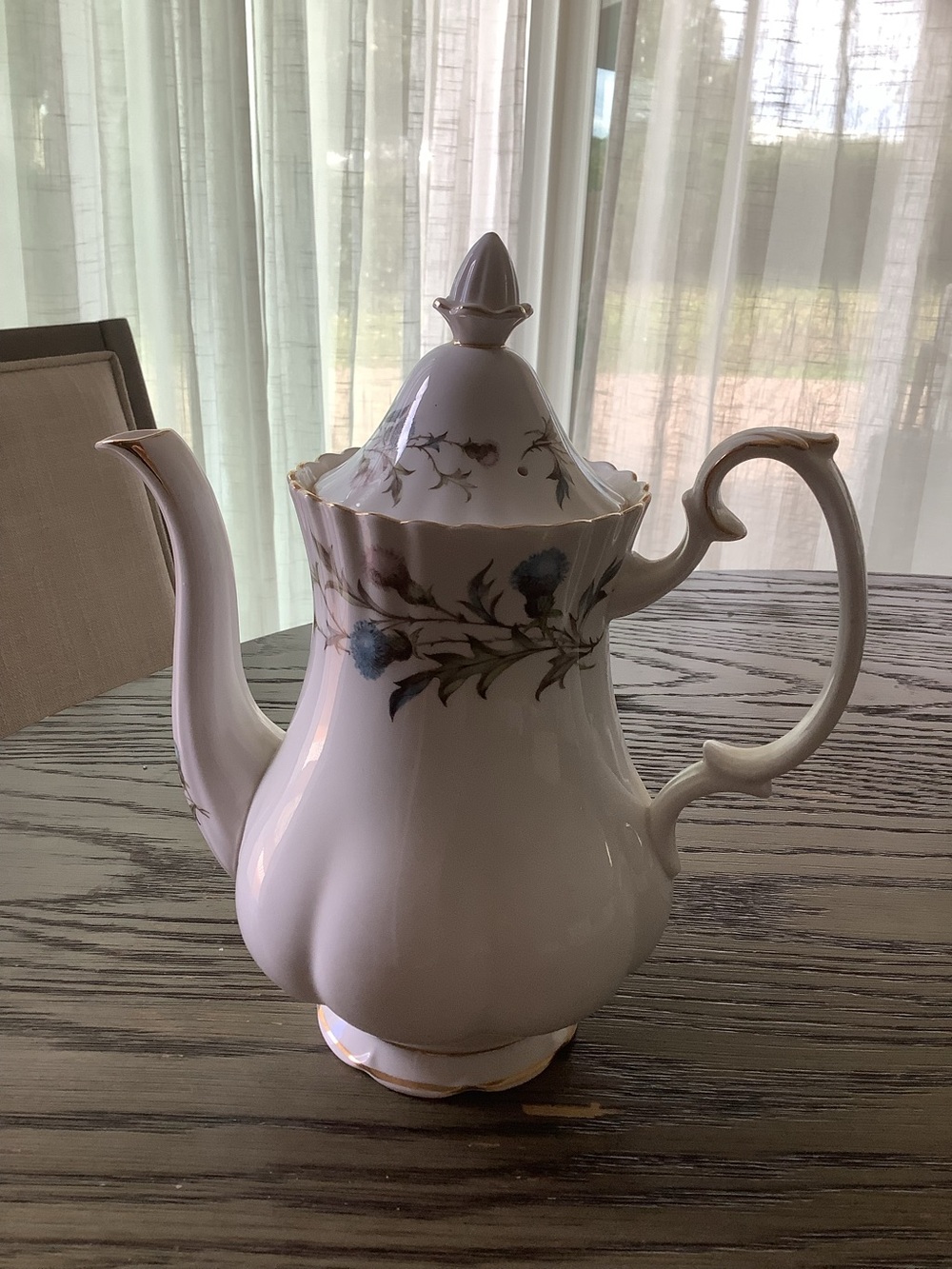 Royal Albert Brigadoon Coffee Pot with Lid, Bone China, EUC